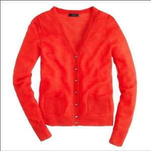 J. Crew Alpaca Wool Lightweight Cardigan Orange